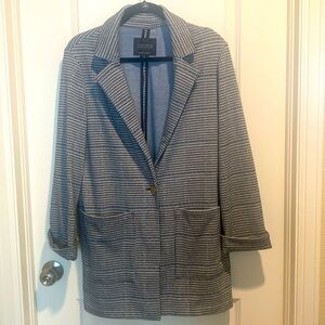 Sanctuary Blue & Black Blazer in Size Medium